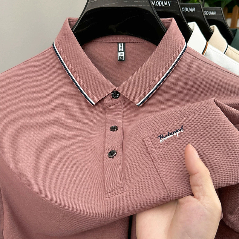 Summer Short-Sleeve T-Shirt for Men, New Style for Young and Middle-Aged, Business Casual, Pocket, Turn-Down Collar, Breathable Polo Shirt, Versatile and Loose