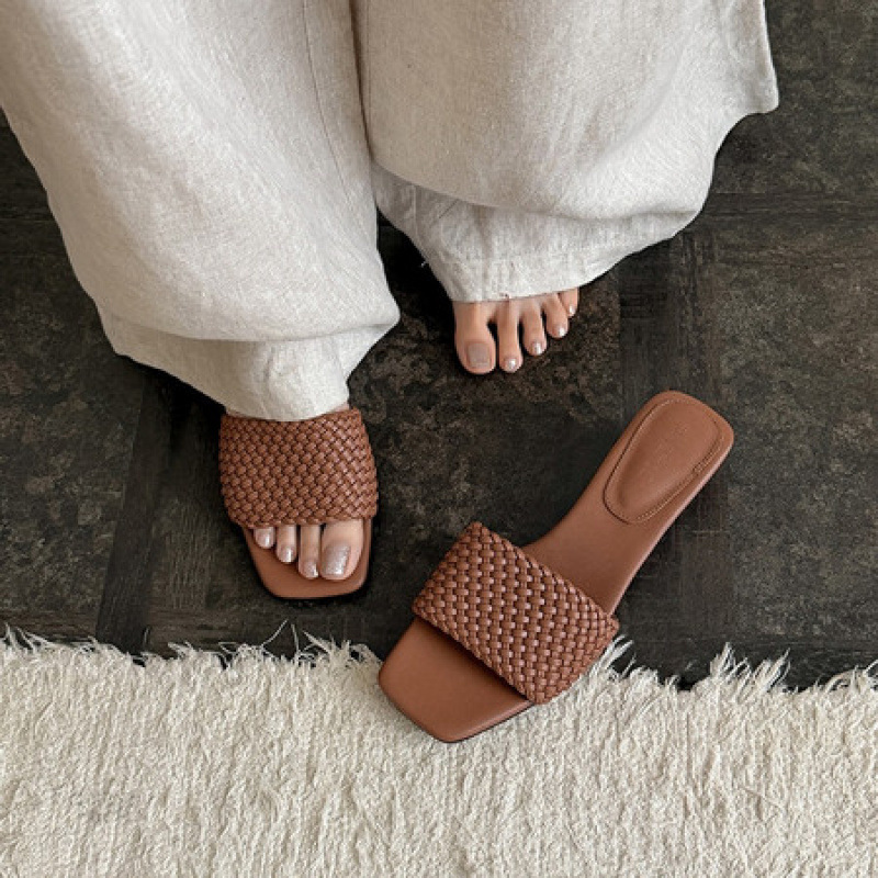 Woven Open-Toe Sandals for Women, Summer 2026 New Style, Mid-Heel Wine Glass Heel, Elegant Slip-On High Heels Woven Open-Toe Sandals for Women, Summer 2026 New Style, Mid-Heel Wine Glass Heel, Elegant Slip-On High Heels