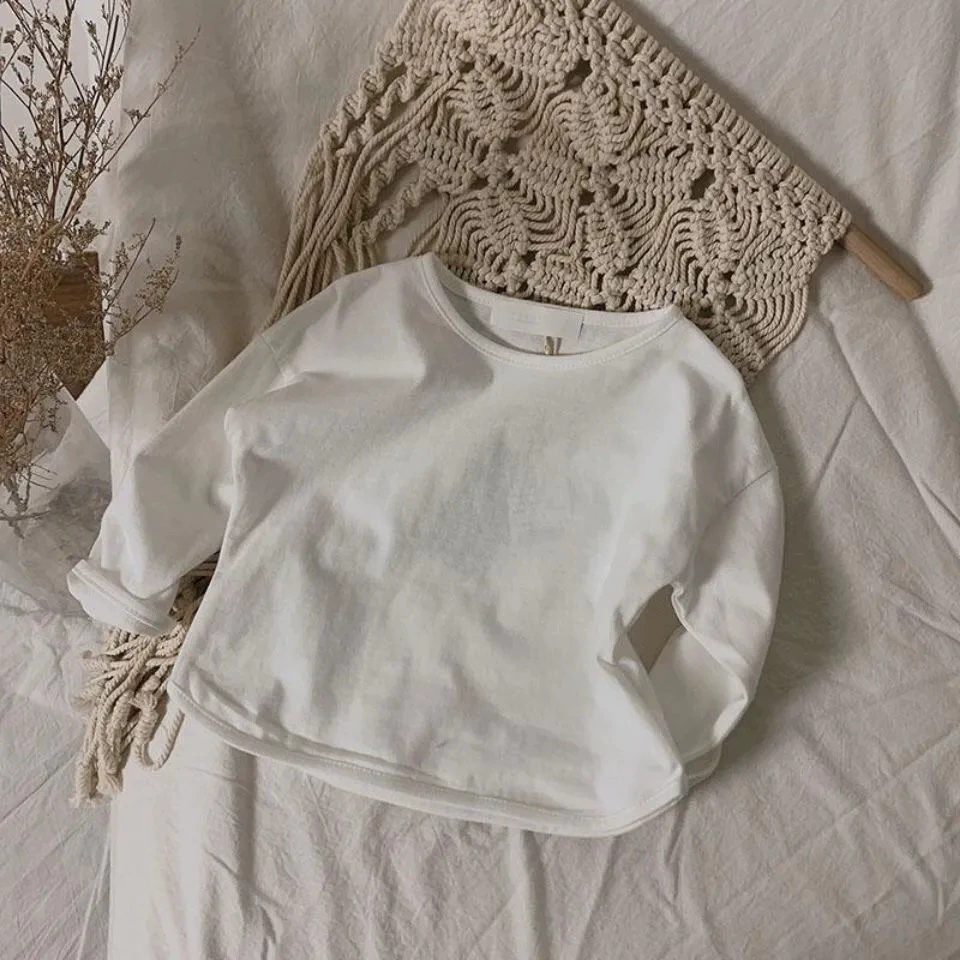 Детская хлопковая футболка для мальчиков корейского Oversize, мягкий хлопок, размеры 80–130 см