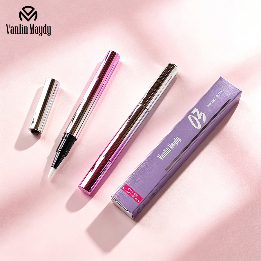 Cross-border foreign trade nail art pen with magnetic attachment, one-piece lazy line drawing pen, construction brush, specialized for nail art, no logo
