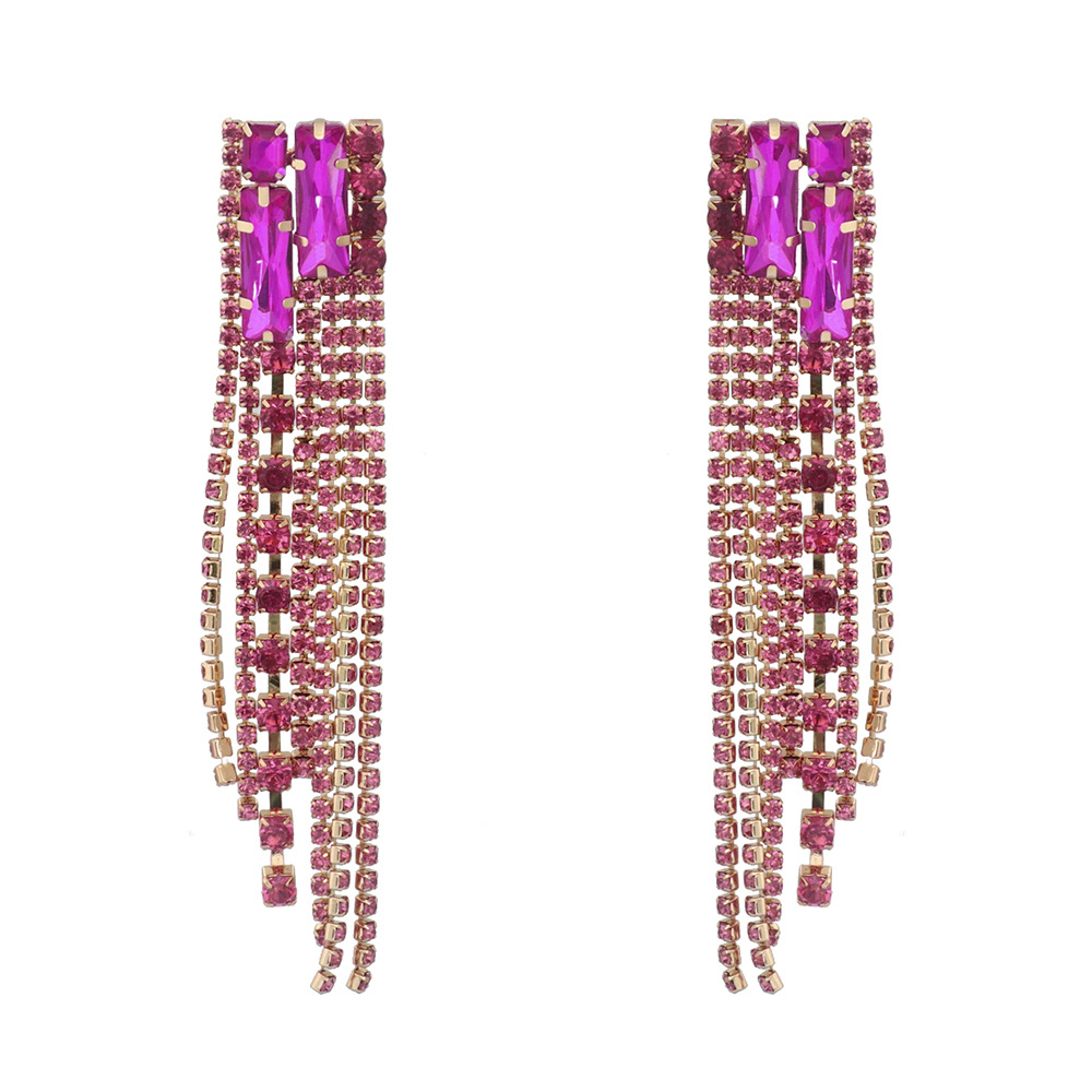 1 Pair Fashion Geometric Alloy Plating Rhinestones Women's Drop Earrings display picture 6