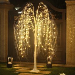 Led編み柳帯暖かい白い連灯クリスマス休日家庭ガーデンパーティー祝日結婚式寝室装飾