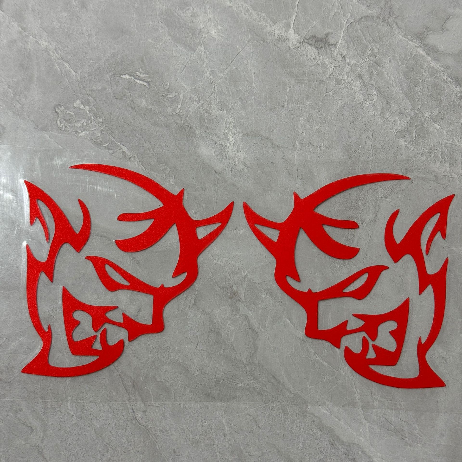 B형 레드 데빌 헤드 10*10CM 1쌍