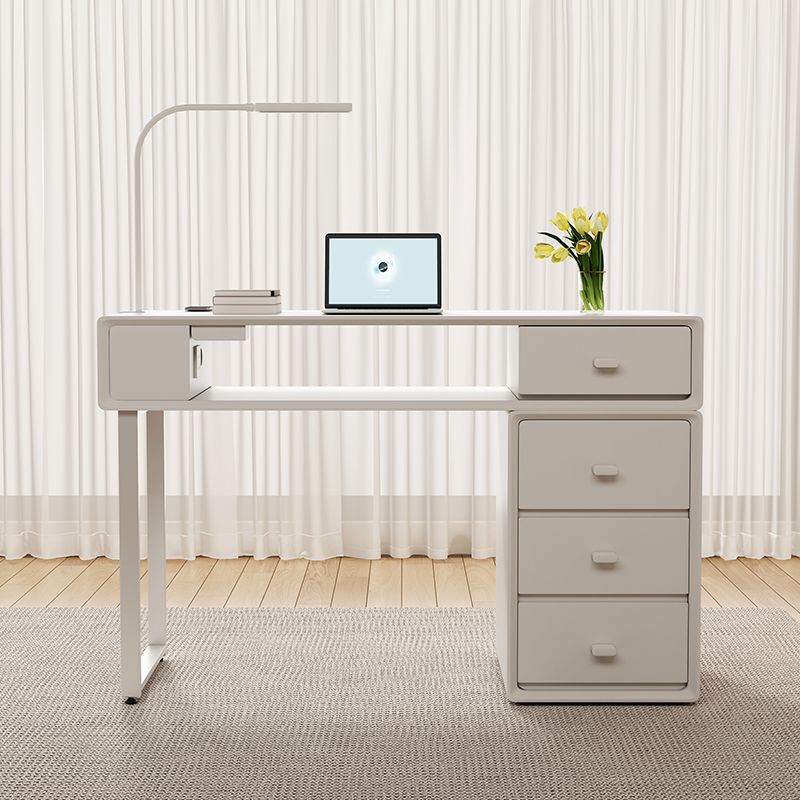 Cream Style Desk Computer Desk Writing Study Table Cabinet Home Modern Small Apartment Paint Multi-Function with Storage