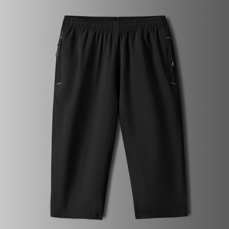 Ice Silk Cropped Pants for Men, New Summer Style, Thin Sports Shorts for Young People, Outdoor Sports Casual Large Size Shorts