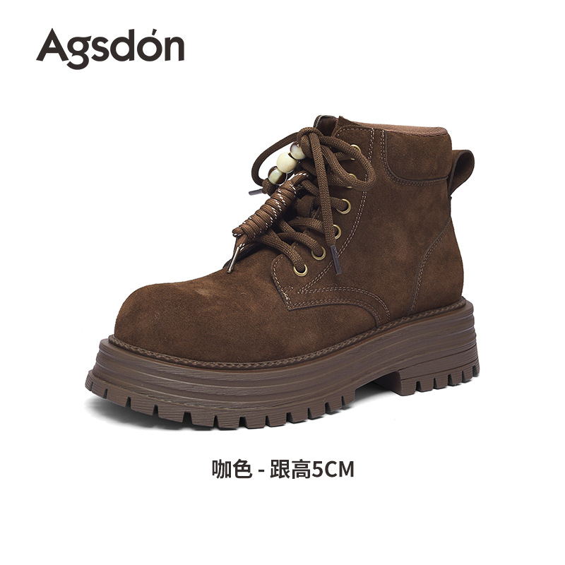 Augu Lion-Deng grueso botas Martin mujeres 2025 nuevas botas de invierno Merrard de ruibarbo botas al aire libre botas de herramienta de lana cortas image 7