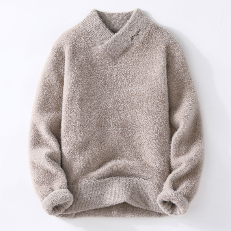 Cross-border foreign trade delivery sweater men's 2022 autumn and winter Crystal mink velvet trendy Korean style half turtleneck knitted sweater men Cross-border foreign trade delivery sweater men's 2022 autumn and winter Crystal mink velvet trendy Korean style half turtleneck knitted sweater men