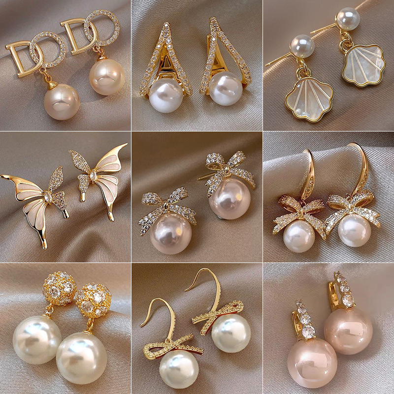 S925 Silver Needle High-End Imitation Pearl Earrings for Women, Niche Design Earrings, Versatile and Elegant Ear Clips and Ear Accessories S925 Silver Needle High-End Imitation Pearl Earrings for Women, Niche Design Earrings, Versatile and Elegant Ear Clips and Ear Accessories