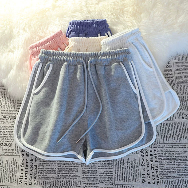 Korean Style Casual Sports Shorts Women's Summer Large Size Loose Home Pajama Pants Wide Leg High Waist Short Pants for Foreign Trade