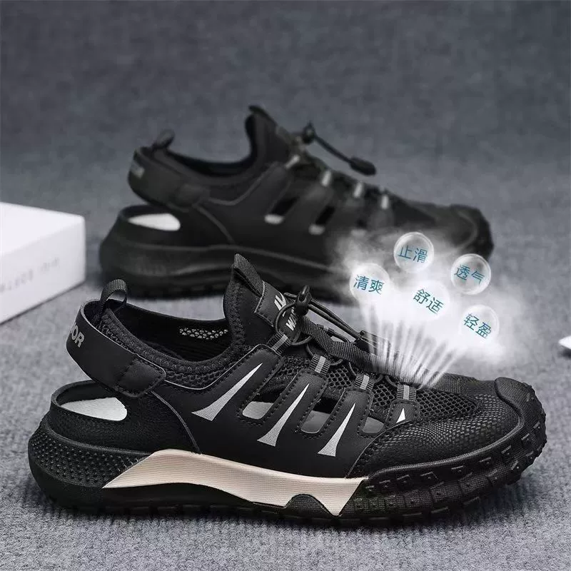 Мужские летние сандалии для отдыха на природе, дышащие, с открытым носком, для пляжа и спорта