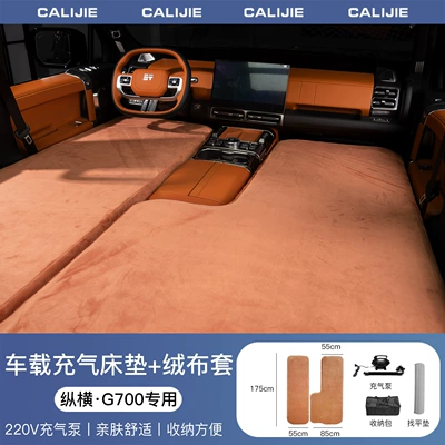 Mat Outdoor Camping Style Car – Vehicle-mounted inflatable bed - chocolate-color-zongheng-g700-front-split-air-mattress-220v-air-pump-with-velvet-cover