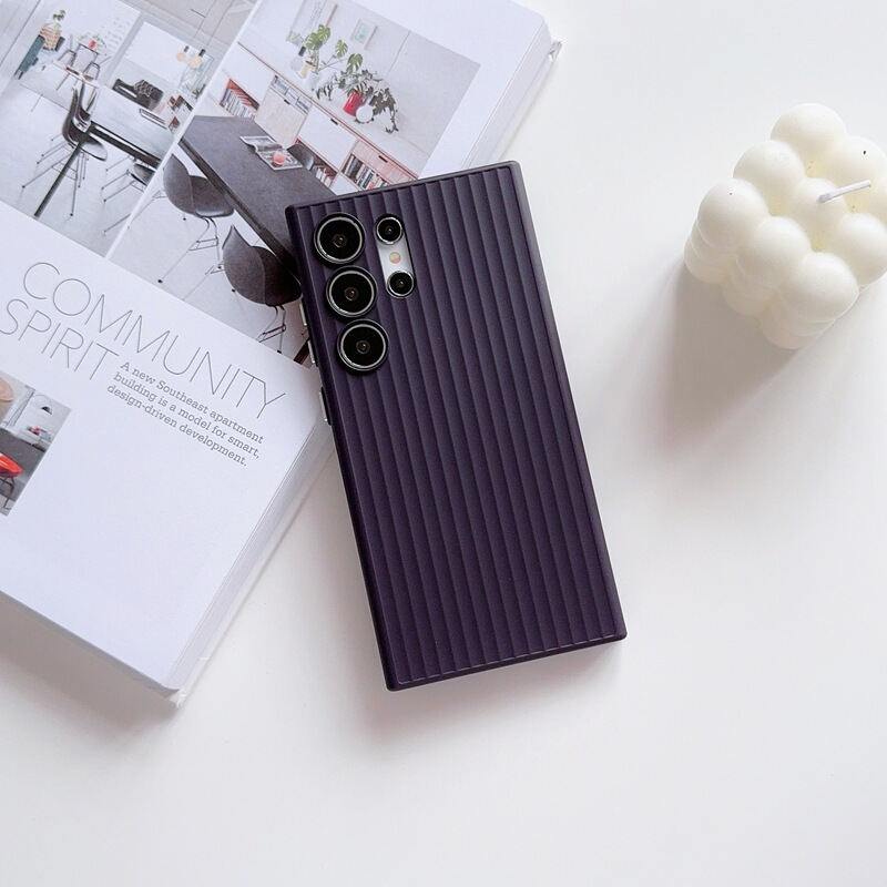 Suitable for Samsung S25Ultra Mobile Phone Case Frosted Anti-Slip Corrugated Shell S24/S25 Series Skin-Feel Corrugated Mobile Phone