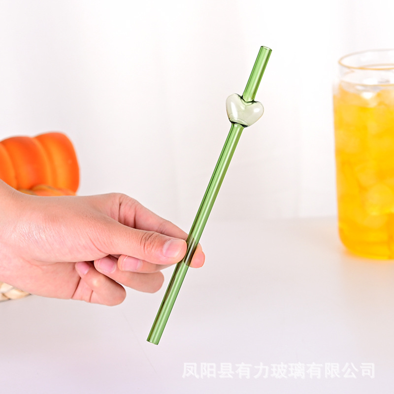 amor pipas de vidrio transparente color tubo recto alto borosilicano resistente al calor jugo de té tubo de vidrio pipas de vidrio de color
