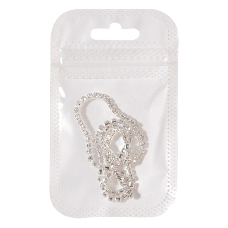 INS Cadena de taladro de garra japonesa SuperFlash estéreo Luz de lujo de metal diamante se puede cortar Cadena de decoración de uñas hecha a mano DIY