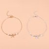 Fashionable metal ankle bracelet, accessory from pearl, European style, suitable for import, simple and elegant design