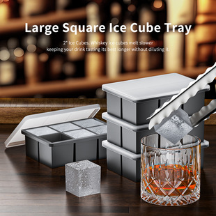 Amazon Hot Selling Silicone Pack Iron 6 Grids Silicone Ice Grids with Lid 6 Grids Lightweight Stacked Ice Grids Mould
