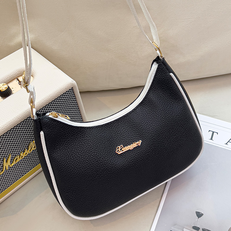 Bolso de axila con patrón de lichi suave 2024 bolsas de ladies bolso transfronterizo bolso de hombro de alta calidad de gran capacidad para mujer