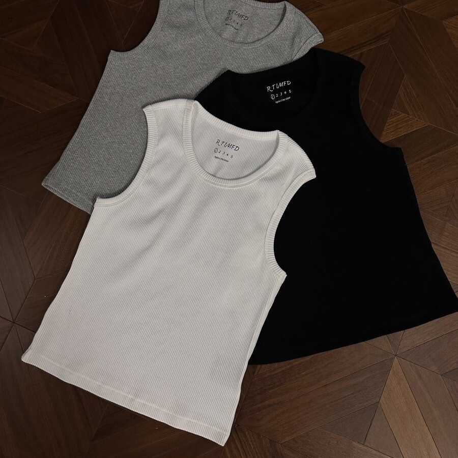 2026 Ribbed Fit Sports Vest, Cotton, Sweat-Absorbing, Cooling, 3D Cut, Short