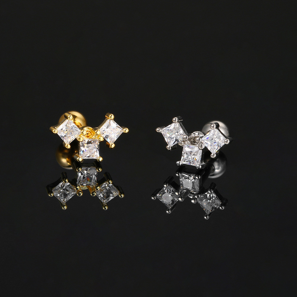 6g Weight Zircon Inlay Material Ear Studs Classification Ear Cartilage Rings & Studs Piercing Type 1 Piece Quantity Daily Occasion Copper Material Heart Shape, Butterfly Pattern Women's Gender Inlay Design Simple Style, Classic Style Style 1 Piece Simple Style Classic Style Heart Shape Butterfly Inlay Copper Zircon Ear Studs 5