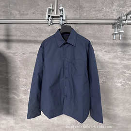 正确版本P家25FW新款三角标尼龙翻领棉服外套OS版型情侣款百搭INS