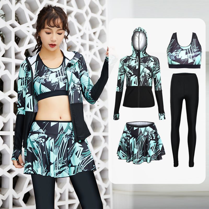 Trajes de buceo, trajes de baño de mujer, cuatro piezas de vestido con sombrero, pantalones de mangas largas parejas, trajes de snorkeling de medusas, comercio exterior