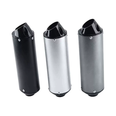 Motorcycle Accessories Exhaust Pipe Off-Road Vehicle 28/38mm Fish Mouth Exhaust Pipe Tail Section Silencer Wholesale in Stock (Motorcycle exhaust pipe) - black-28mm