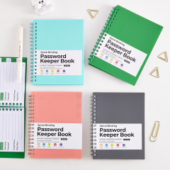 A6TEMU 人気の国境を越えた PP カバー コイル パスワード ブック、文字インデックス ラベル インターネット ログイン パスワード ブック