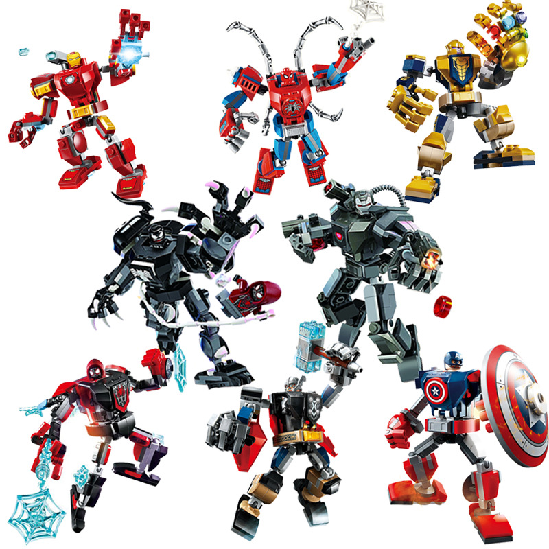 Cross-Border Wholesale Ksz1003 Ksz1004 Ksz1005 Hero Building Block Figures with Movable Joints Toy