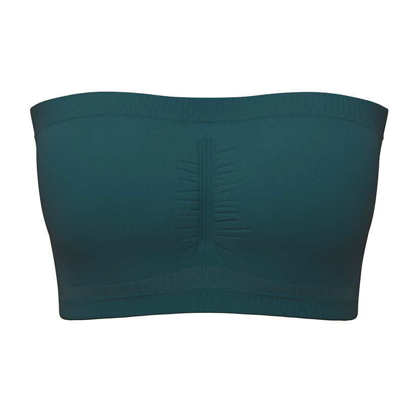 Cross-border más tamaño de doble capa más el tamaño de la ropa interior sin tirantes de las mujeres envuelto en el pecho sin anillo de acero con almohadilla en el pecho de una sola palabra tubo superior