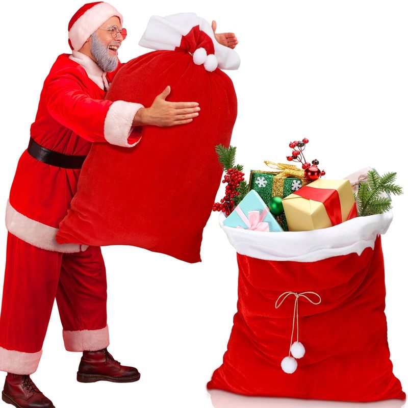Santa Claus Large Backpack, Large Christmas Gift Bag, Candy Gift Bag, Christmas Eve Drawstring Bag, Christmas Decoration