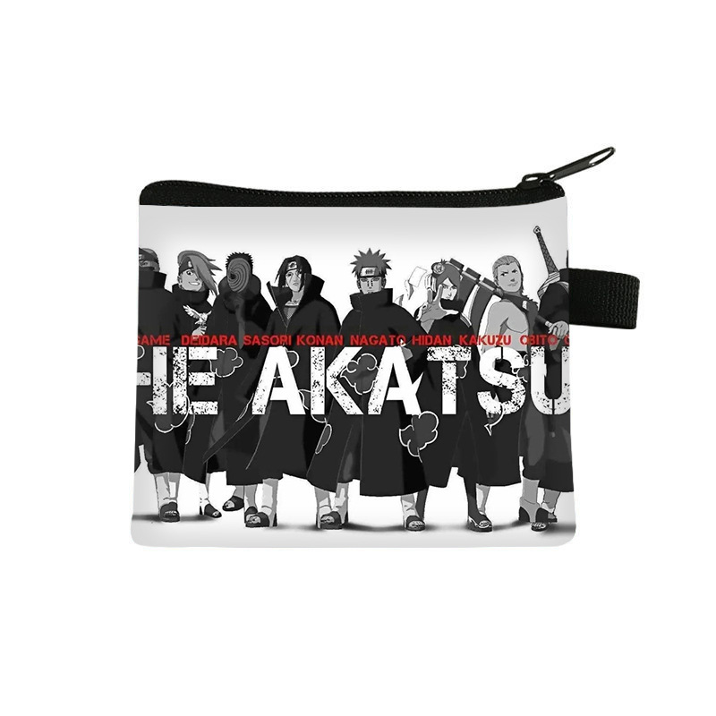 Nuevo Naruto niños monedero estudiante tendencia auricular moda bolsa de almacenamiento tendencia cremallera titular de la tarjeta al por mayor