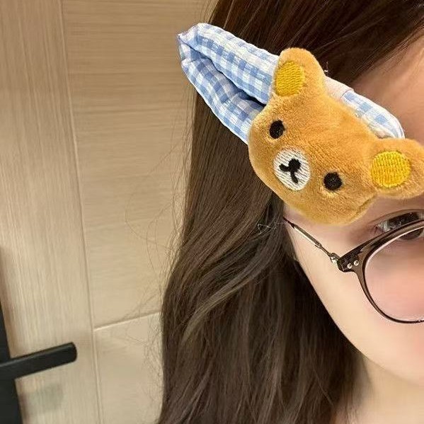 卡通轻松BB秋冬毛绒少女侧边刘海甜美百搭日韩小众发夹轻松熊发夹
