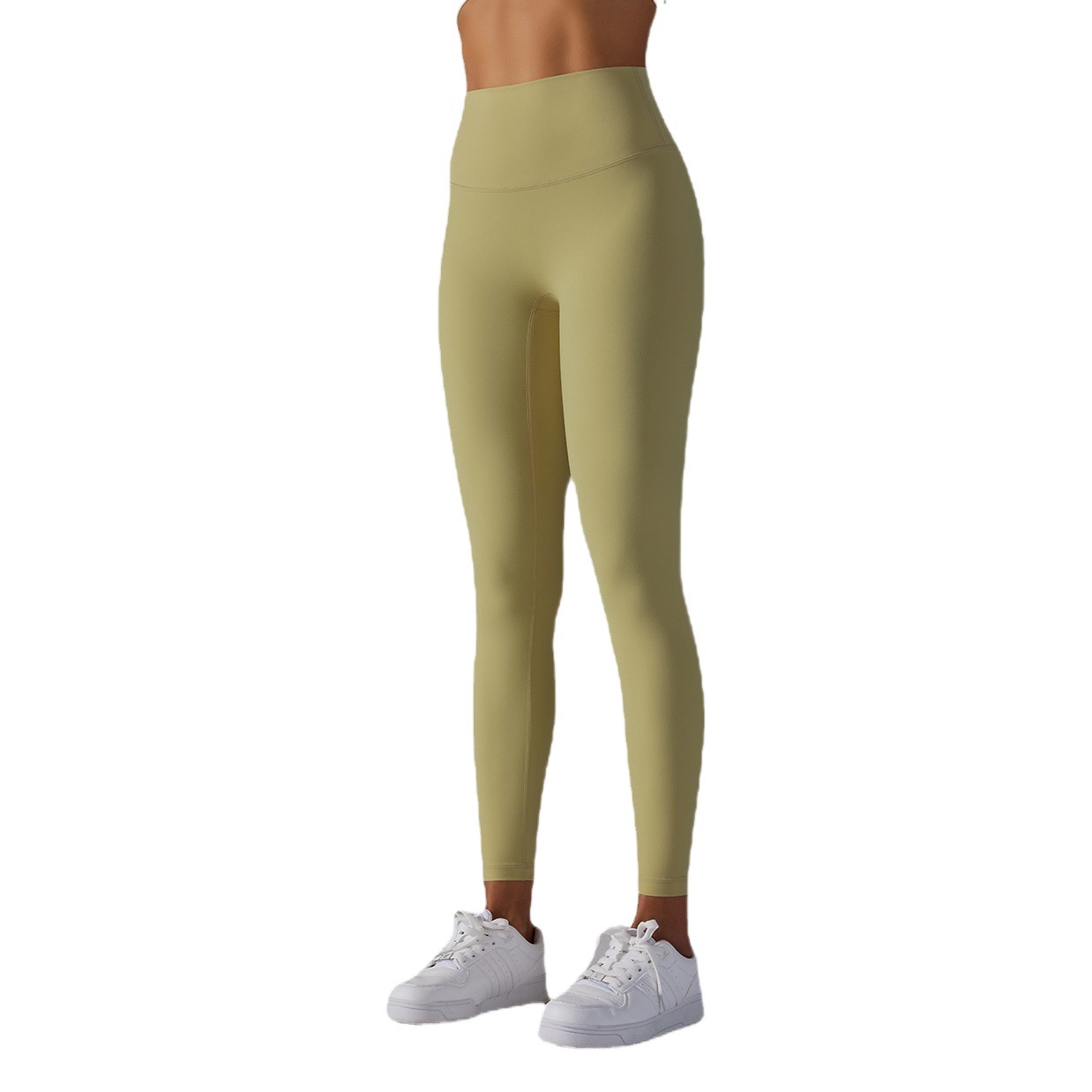 Sin vergüenza línea de doble cara cepillado nude transpirable yoga recortada pantalones de cintura alta cadera levantamiento melocotón apretado deportes fitness Pantalones