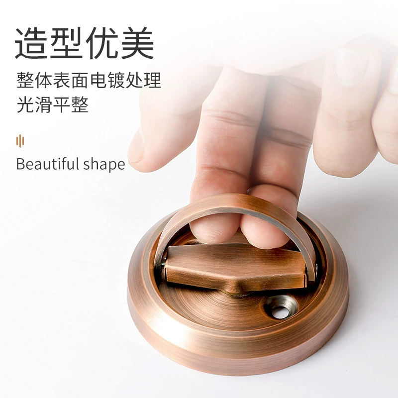 Скрытый замок из нержавеющей стали 304, односторонняя круглая защелка, невидимая дверь, универсальное тянущее кольцо, фоновая стена, двусторонняя античная бронза, внутренняя комната.