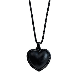 Fever Leather Love Necklace Hemp Rope Peach Heart Cool Style All-match Adjustable Cute Spice Girl Heart Necklace