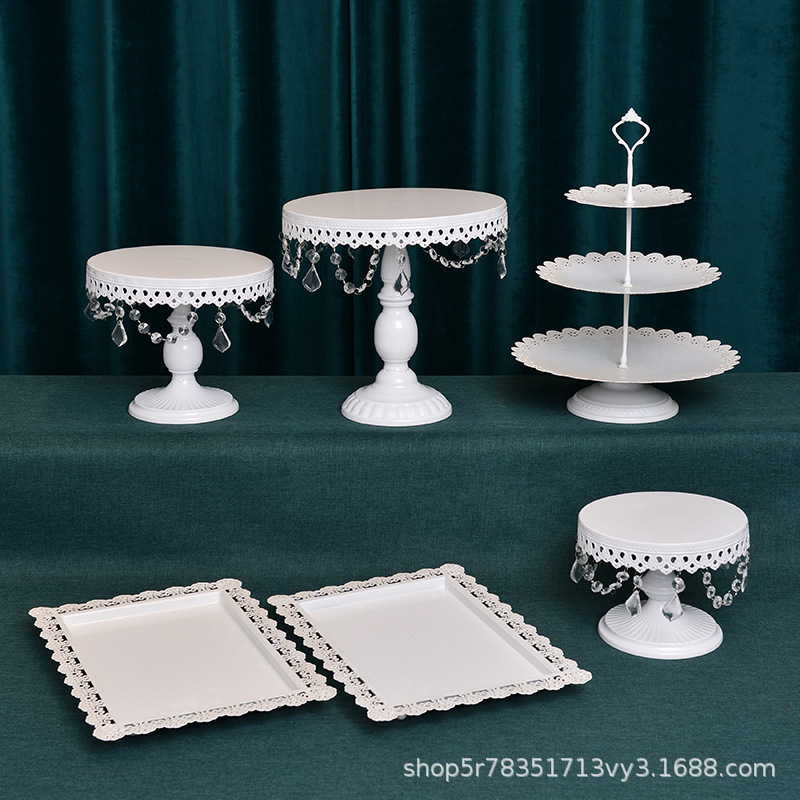 Accesorios de boda decoración de mesa de postre creativo europeo oro hueco estante de pastel de postre tienda de postres combinación de estante de pastel de refrigerio image 6