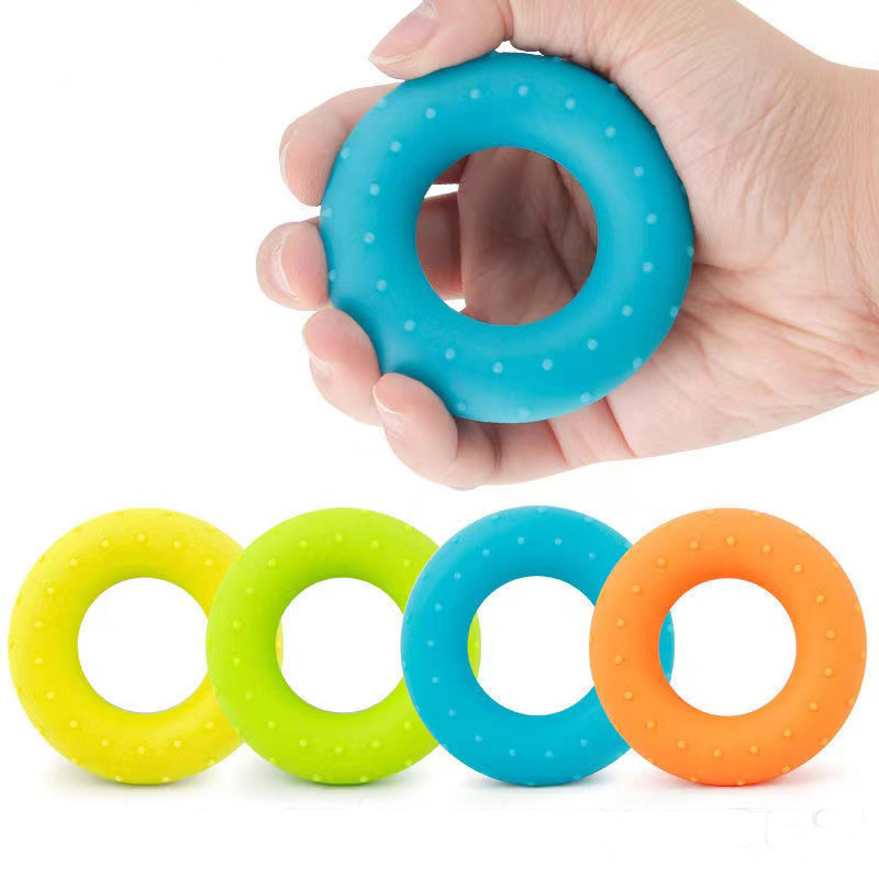 Manufacturer silicone grip ring fitness rubber ring male and female elderly students children exercise finger strength training equipment
