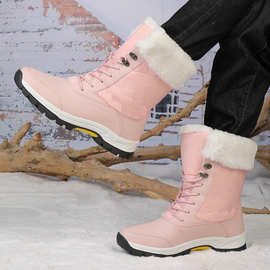 大码情侣款中筒雪地靴防滑防水东北棉靴男女冬季户外棉鞋代发跨境