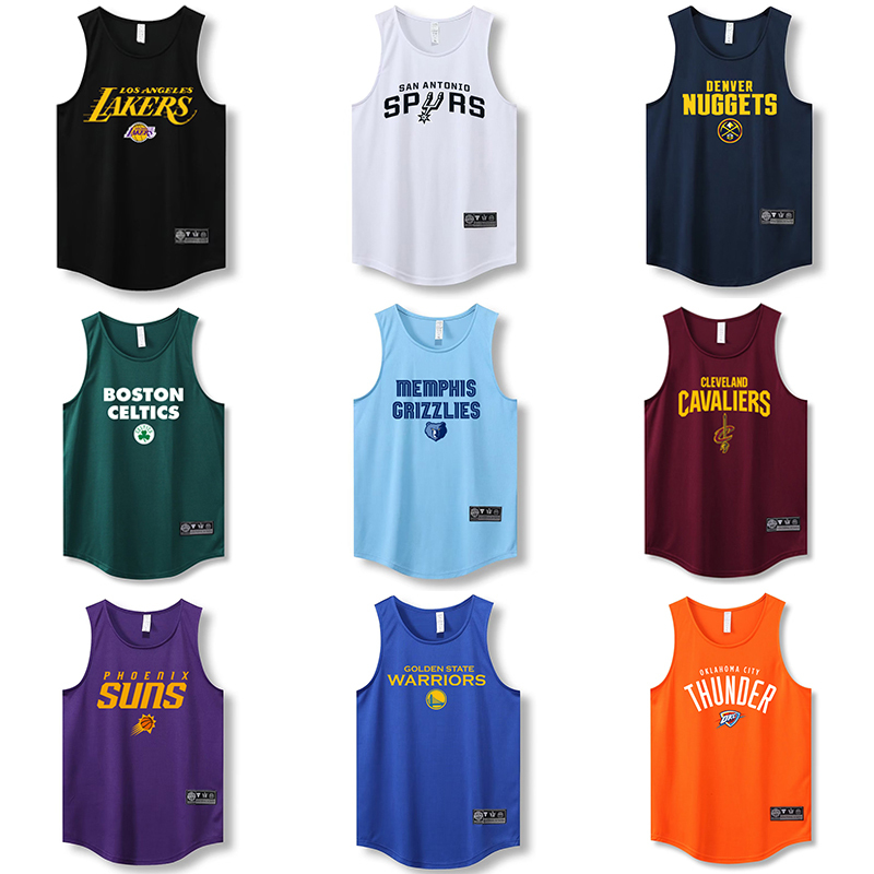 Lakers Grizzlies Nuggets American-Style Training Sports Quick-Dry Sleeveless Loose Vest T-Shirt Basketball Jersey Lakers Grizzlies Nuggets American-Style Training Sports Quick-Dry Sleeveless Loose Vest T-Shirt Basketball Jersey