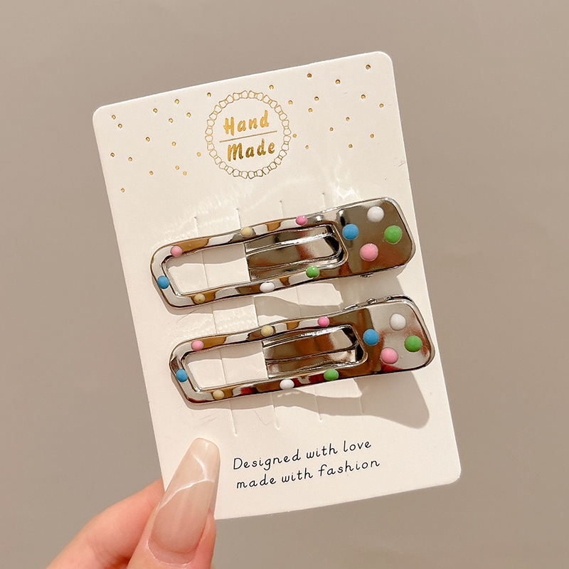 Coreana lateral frange clip de cabello de la frente de mujer sensación avanzada 2025 nuevo toque de dopamina clip de boca de pato