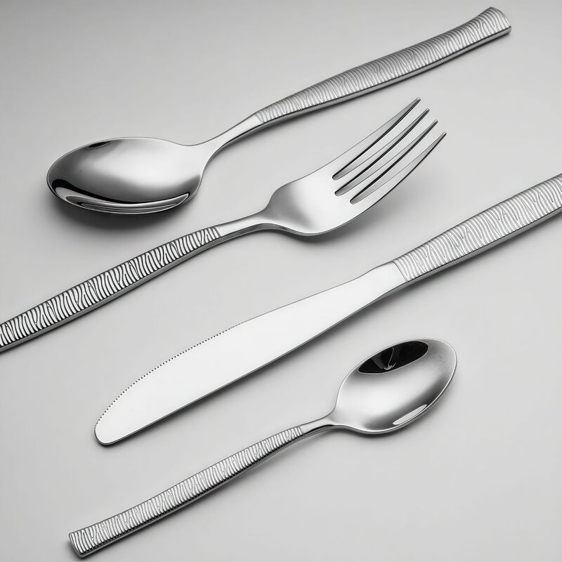 国境を越えたゼブラ柄ステンレス製ナイフ・フォーク・スプーン洋食器セット ホテル用ゼブララインナイフ・フォーク・スプーン 卸売販売 デザート用|undefined