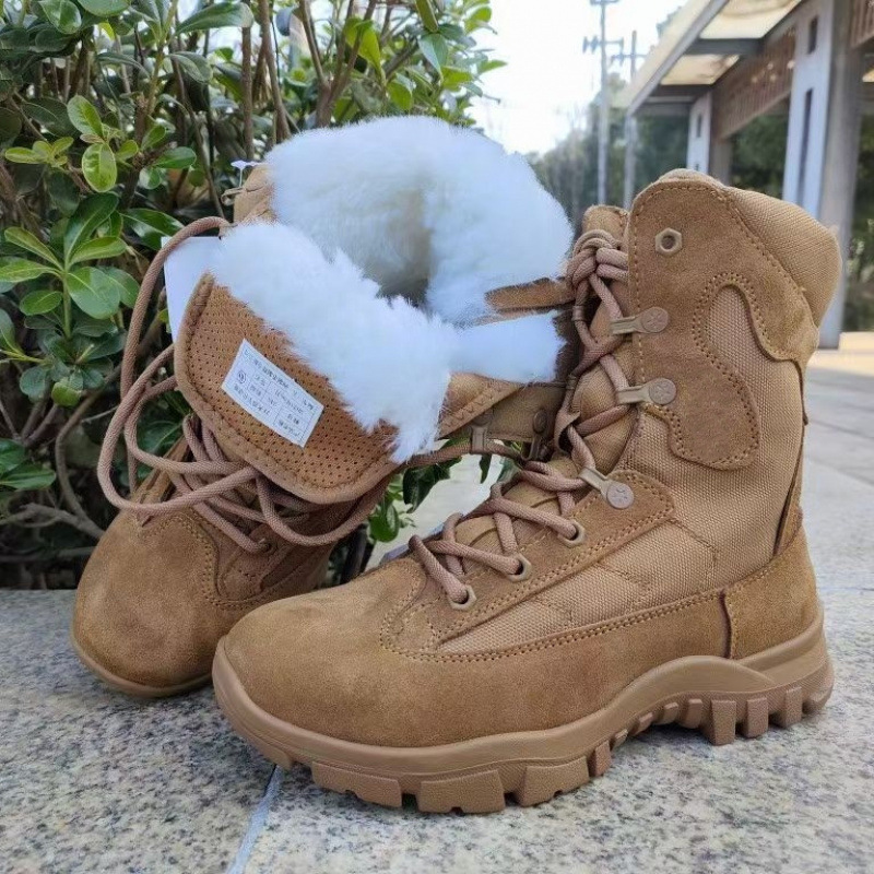 Botas de entrenamiento de combate marrones cuatro estaciones – transpirables, impermeables, antiperforación