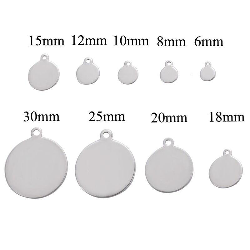 Spot wholesale stainless steel outer hole round smooth small tag stainless steel military necklace can be laser marking logo Spot wholesale stainless steel outer hole round smooth small tag stainless steel military necklace can be laser marking logo