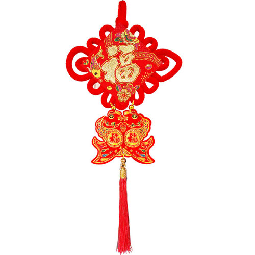 Factory Direct Sales Multi-Size Chinese Knot Dragon Year Double Fish Board Knot Living Room Window New Year Decorations Hanging Ornaments Spring Festival Decor