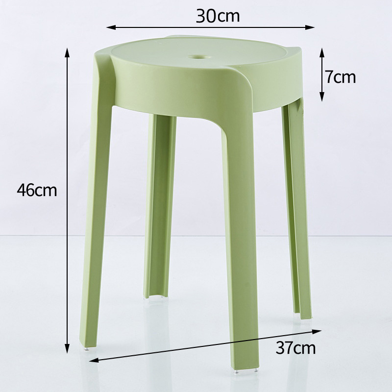 Taburete de plástico casero se puede apilar y engrosar, taburete de ciclón, taburete moderno simple, taburete de mesa de comedor, taburete de ciclón redondo alto