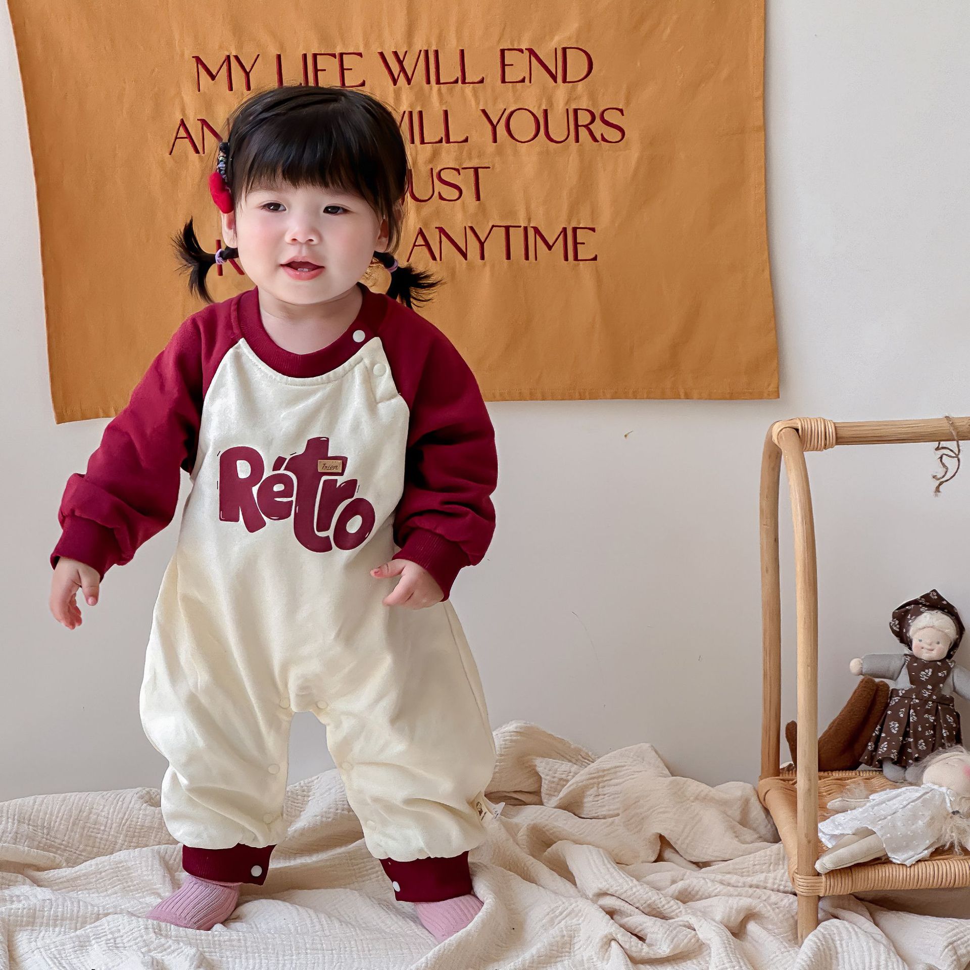 Ropa de bebé 0-3 años bebé bebé tipo mameluco traje de escalada otoño manga larga forro de algodón bebé mono