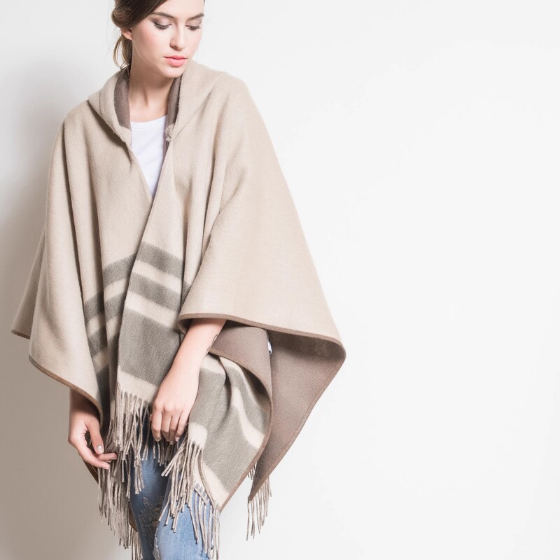 2025 New Pure Wool Hooded Blanket Coat Scarf Shawl Double-Sided Multi-Functional Solid Color Striped Warm Blanket 2025 New Pure Wool Hooded Blanket Coat Scarf Shawl Double-Sided Multi-Functional Solid Color Striped Warm Blanket