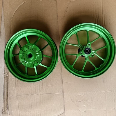 Kuqi 10inch Front and Rear Wheel: Motorcycle wheel hub - green