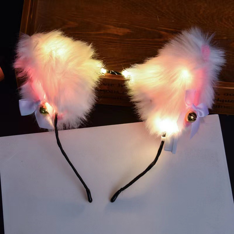 Bar espectáculo atmósfera props luminoso peluche orejas de gato accesorios de cabello zorro bandas de cabello mercado nocturno accesorios de fiesta de suministro