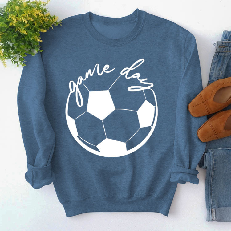 Amazon suéter simple cuello redondo en stock europeo y americano Top manga larga día juego impreso Loose comercio exterior